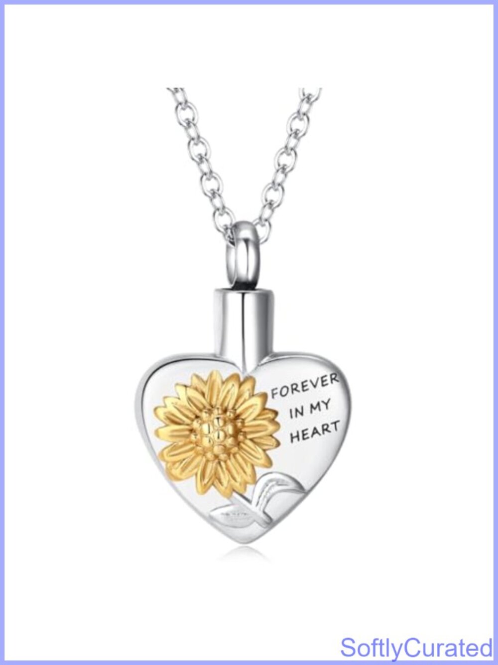 Heart Urn Necklace for Ashes Stainless Steel Memorial Jewelry